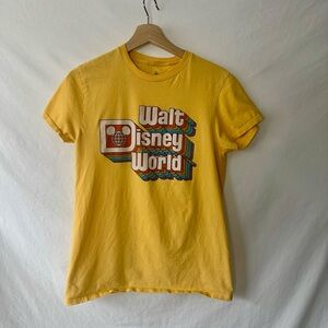 2/$10 Retro Walt Disney World Official Yellow Logo T-Shirt